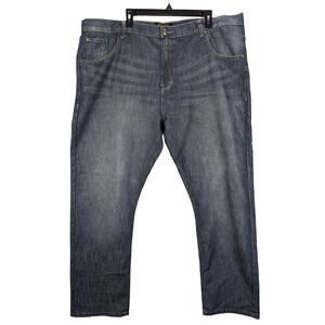 English Laundry Jeans Mens 46 x 32 Straight Whiskers Lions Crest blue Denim